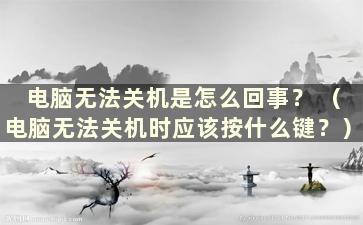 电脑无法关机是怎么回事？ （电脑无法关机时应该按什么键？）